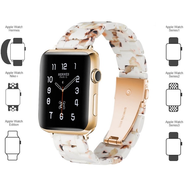 Yhteensopiva Apple Watch Ranneke 38-40mm / 42-44mm Series 5/4/3/2/1, ohuen watch vaihtokellon ranneke 38-40mm Nougat