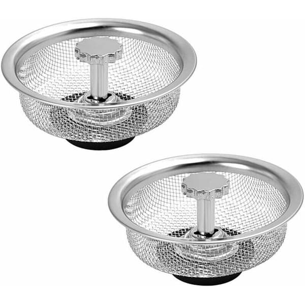 Vaskefilter, Vaskeprop, 2x Køkkenvaskfilter i rustfrit stål til køkkenvask, badeværelse, diameter på 3,26'