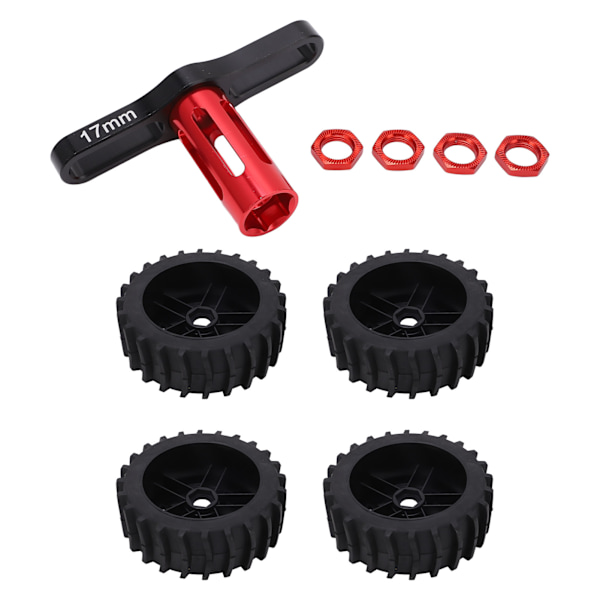 4 st 1/8 RC Lastbilsdäck Gummihjulsdäck Reservdelar Tillbehör Passar HPI RC Terrängfordon