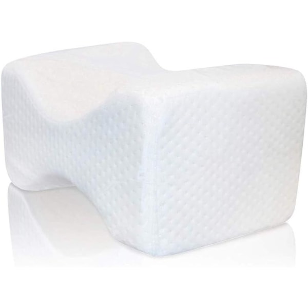 ZIRAKI Memory Foam Kilekontur ortopedisk knepute for lindring av isjiasnerve, rygg-, ben-, hofte- og leddsmerter, benstøtte, ryggradsjustering, White