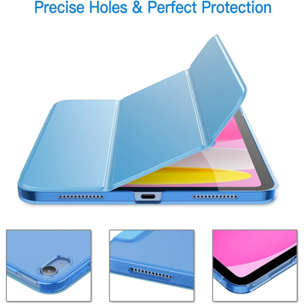 Case for iPad (A16) 11th/10th Generation (2025/2022), Slim Stand Hard Back Shell Auto Wake/Sleep Function (Sky Blue) [TT] Himmelsblå