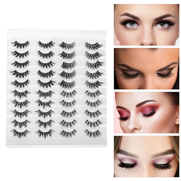 20 Pairs Mixed Half Eye False Lashes High Imitation 6D Semi Manual Making Fake Eyelashes