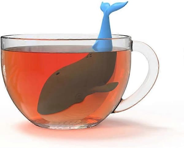 Silicone Tea Strainer, Tea Infuser, Large Blue Whale Shape, Food Grade Silicone Tea Infuser, Fun and Creative Loose Leaf Tea Strainer with Fine Mesh