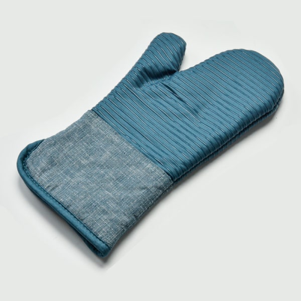 2 stk ensfarvet silikone mikrobølge anti- skoldningsblå (flad fingerhandske, enkelt) blue