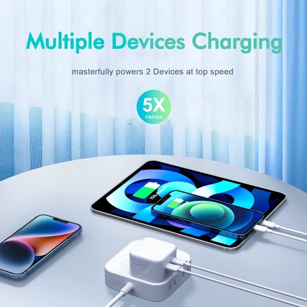 Avancerad Dubbel Usb-C Port Strömadapter, Säker Och Effektiv Snabbladdare