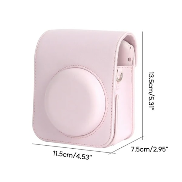 Kameraväska för Instax Mini 12, Resväska PU Läder Mjuk Axelväska