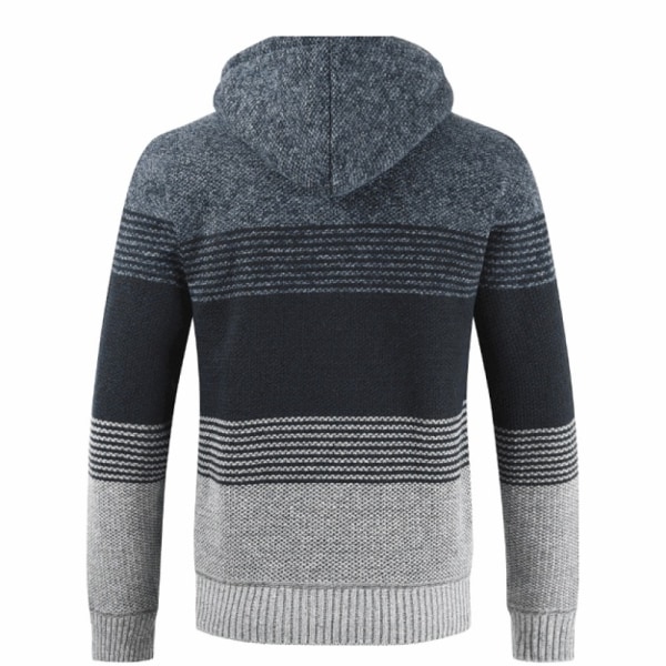 1 STK sweater cardiganjakke - lysegrå med marineblå light gray with navy blue XL