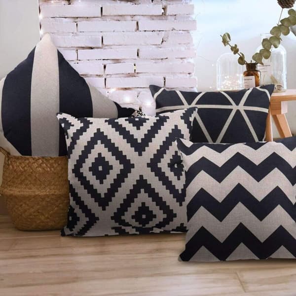 Set med 4 soffkuddfodral Soffdekorativa örngott Utomhus linnekuddfodral Dekorativa kuddfodral för sovrum, soffa,