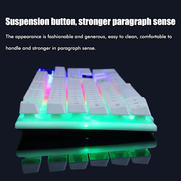 USB Gaming Tangentbord och USB Mus Combo LED Bakgrundsbelyst Tangentbord Robust Hållbart Färgglatt Lysande Gaming Mus Datortillbehör