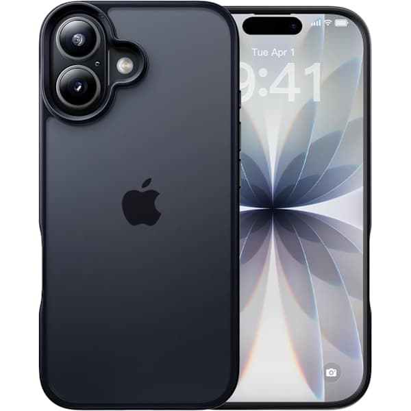 Compatible iPhone 17 Case Matte Finish Protective Mobile Phone Cover Anti-Fingerprint Thin Slim Hard Case - Black