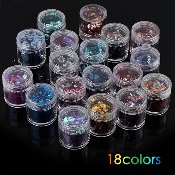 Holografiska Nagelpaljetter Iridescent Flakes För Kropp Ansikte Hår Smink, Hygienisk Tillverkning Brett Använd Blandad Färg Plastglitter