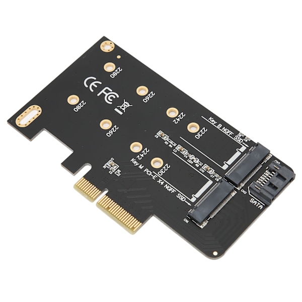 M.2 till PCIe Adapterkort NGFF M.2 till PCIE X4 6Gbps Höghastighets SSD Adapterkort för Stationär Dator Laptop