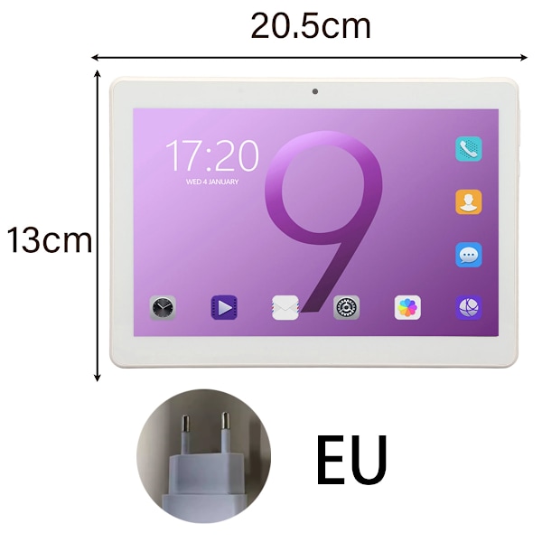 10-tums surfplatta 3GB RAM 32GB ROM 2.5GHz Octa Core CPU IPS-skärm 3 kortplatser 6000mAh 5G WiFi Guldplatta 100‑240V
