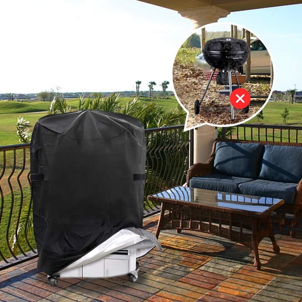 Grill Cover for BBQ 77 x 90 cm Waterproof Gas Grill Protector with Drawstring