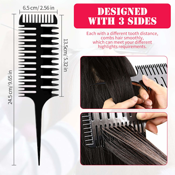 Professionell Stylist Kit, Väv- & Sektionsfolieringskam, Multifunktionella Hårkammar, Flexibel & Kemikalieresistent, Värmebeständig PC,