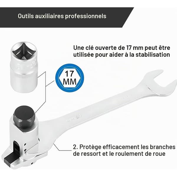 Hydraulisk støddæmperfjernelsesværktøj, fårehornformet støddæmperseparator, kompatibel med VW, Audi, Ford, BMW