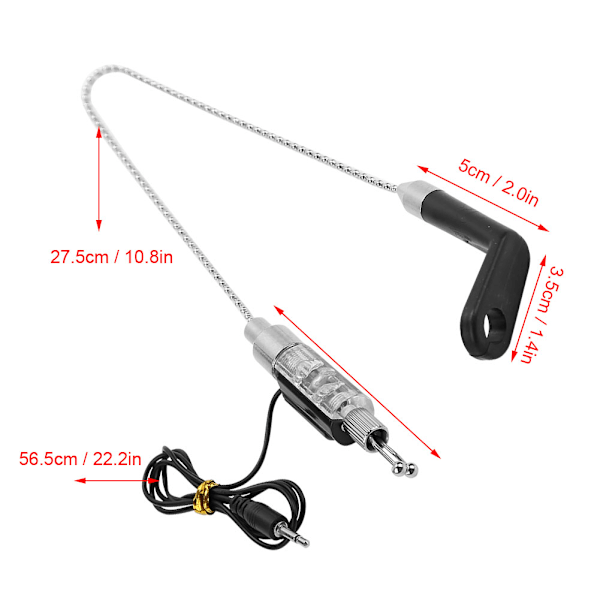 Fish Bite Alarm LED Illuminated Indicators Chain Hanger Fishing Tool Tackle Accessory 15-2600