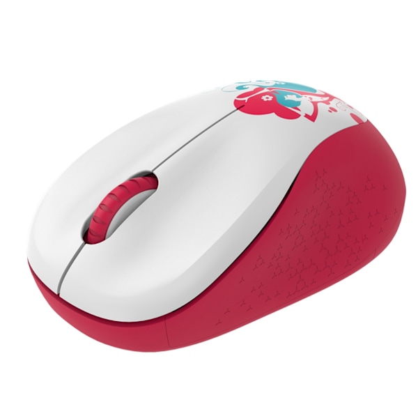 Mini Mode Mönster Utsökt Bärbar Dator Trådlös Spelmus 3-Knapp+3D (Vit Röd)