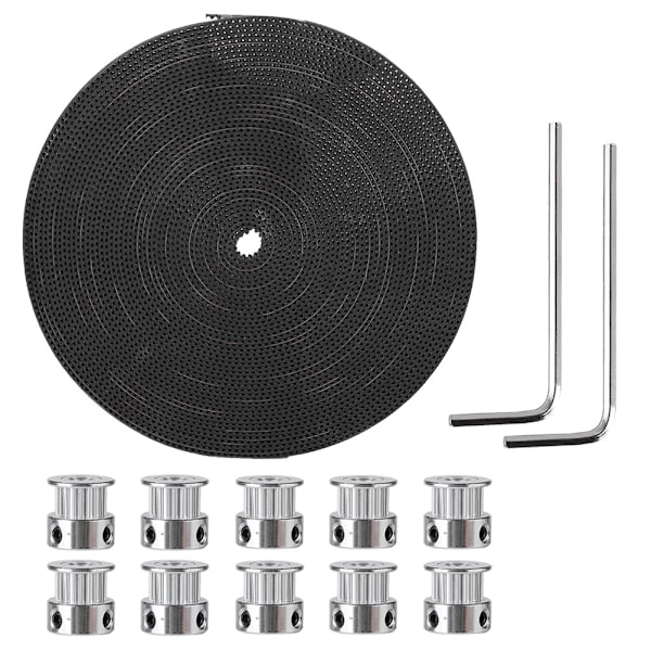 10M Synkront Hjul (6mm)+10* Synkrona Hjul (20 tänder 5mm)+2*Nycklar Timing Rem