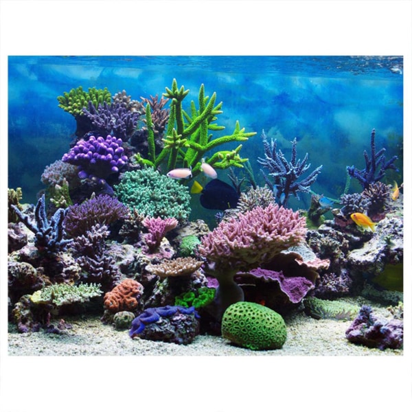 PVC selvklebende undervanns koraller akvarium fisketank Bakgrunnsplakat Bakgrunnsdekorasjonspapir (122*46 cm)