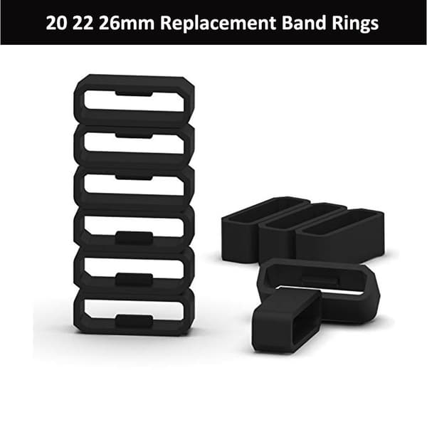 Black Loops for 26mm Watch Straps - 10-pack Black black