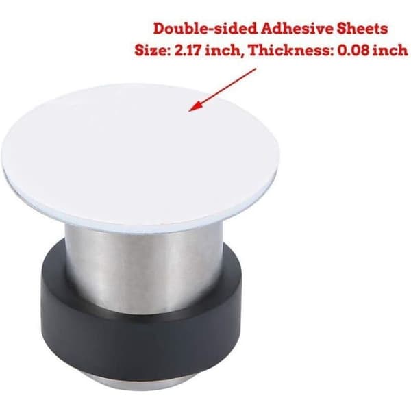 Selvklebende gulvdørstopper 6 cm dørstopper i rustfritt stål (pakke med 4) - 6 cm
