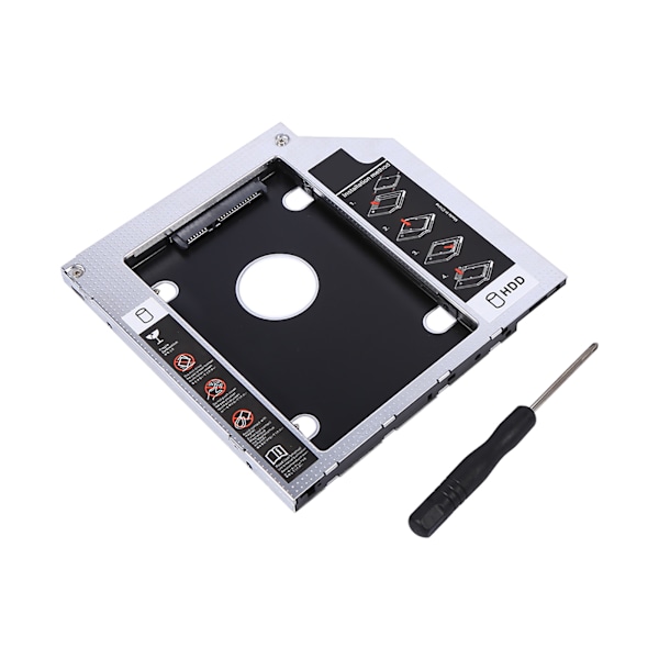 9,5 mm Aluminium SATA HDD SSD-kabinett Hårddiskfack Caddy Optisk DVD-adapter för Laptop