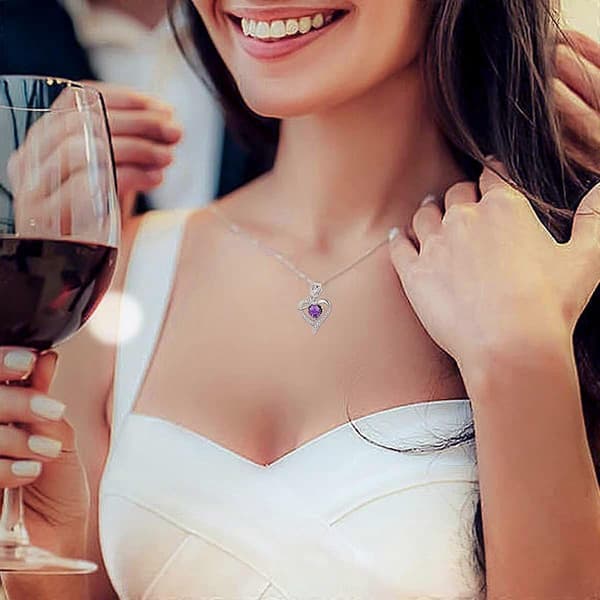 Højsmykker - Rose Hjerteformet Diamantvedhæng - Til Kvinder Piger Mor Hustru