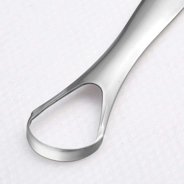 Tongue scraper in practical box - Stainless steel Silver silver
