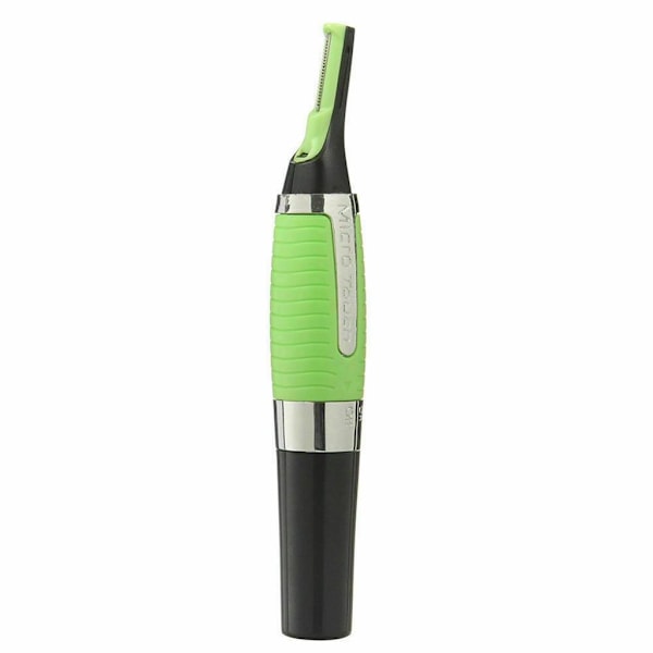 Ergonomisk ansiktshårstrimmer, mångsidigt personligt groomingkit med självslipande blad för jämn, exakt trimning, grön halkfri gummi