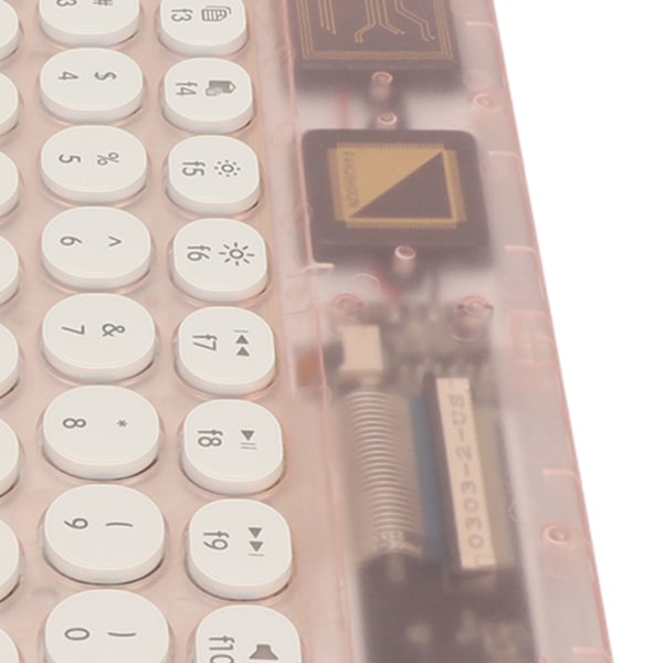 Retro Bluetooth Tangentbord Ultra Slim RGB Ljus Retro Trådlöst Mini Tangentbord för Hemresa Affärsresa Rosa