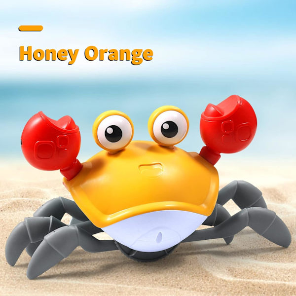 Sensing Crawling, Baby lelut vatsaan, interaktiivinen kävelevä tanssilelu musiikkiäänillä ja valoilla, pikkulapsen hauska syntymäpäivälahja toddler , Orange