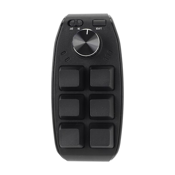 Mini Keypad 6 Tangenter 1 Vred Röd Brytare Mekanisk Plug and Play Programmerbar Keypad för Spel Kontor Media