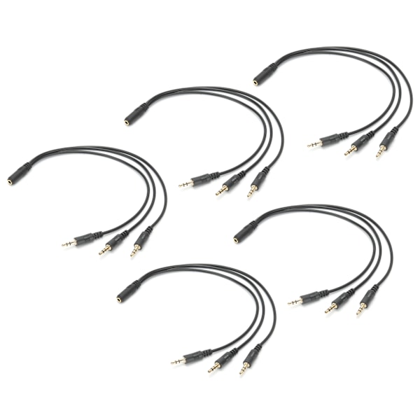 5 st 3,5 mm En Hona till Tre Hane Adapterkabel Linje Tråd Tillbehör Plug and Use
