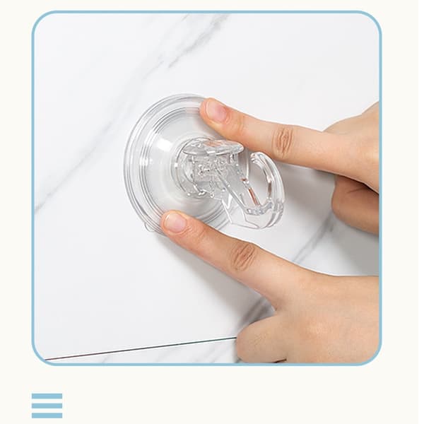 Suction Cup Hooks (Large - 2-pack) - Strong, transparent PET hooks for kitchen, bathroom and more. Easy installation without drilling. 104