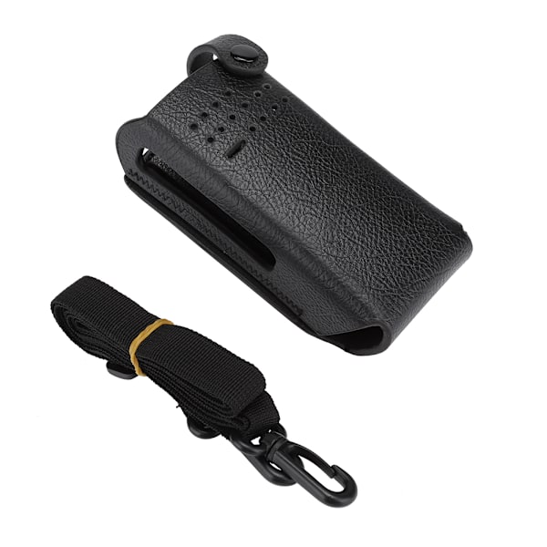 Hårt PU-läderfodral med bältesklämma/nylonaxelrem för Motorola GP328D Walkie Talkie