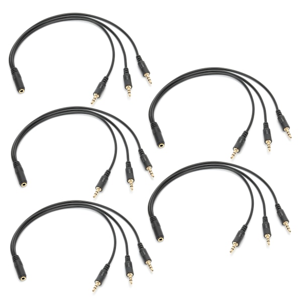 5 st 3,5 mm En Hona till Tre Hane Adapterkabel Linje Tråd Tillbehör Plug and Use