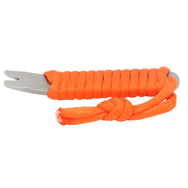 Rustfrit lommebrækstang med paracord multifunktionel mini koben crank skraber (orange)