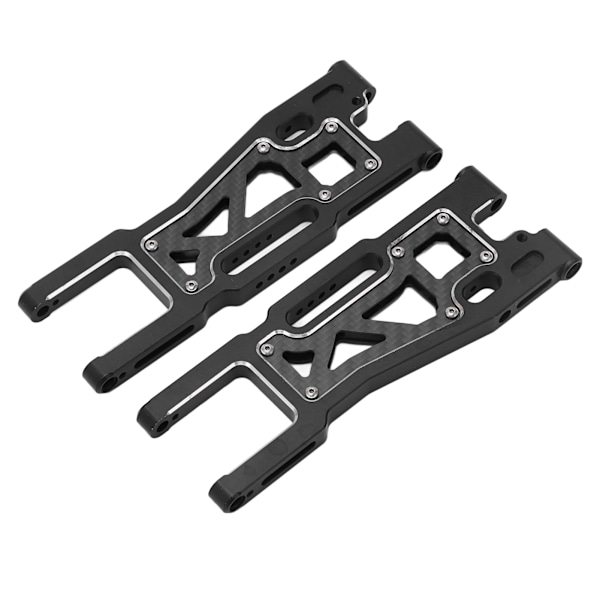 2 st RC Bakre Svingarm Aluminiumlegering Kolfiber Hög Hållfasthet RC Bil Bakre Fjädringsarm för Traxxas Sledge 1/8 Svart