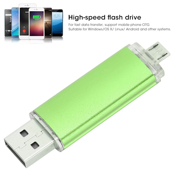 2 i 1 USB-disk Micro U Minnesdisk Höghastighets Foto Flash Drive OTG USB2.0 Telefontillbehör 64GB