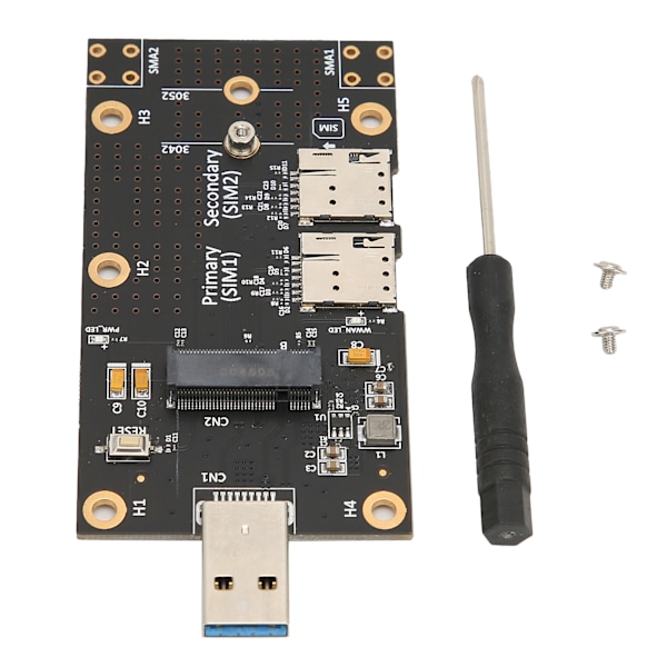 M.2 till USB 3.0 Adapter Push-kontakt för Dubbla SIM-kortplatser Dator 3G/4G/5G Modul