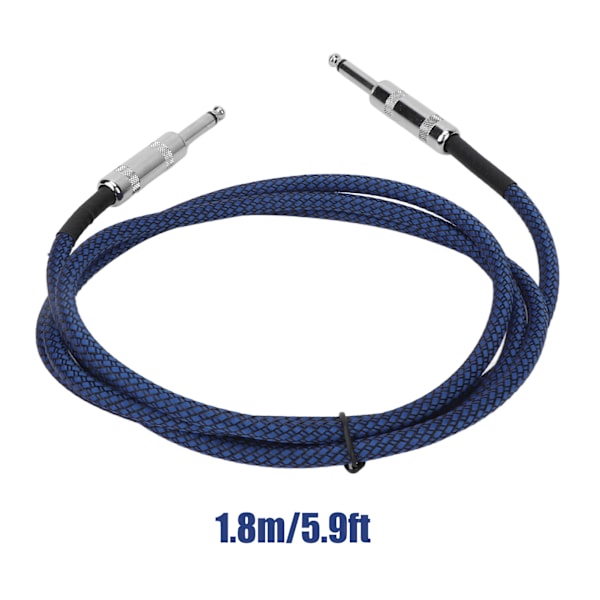 1/4 tums kabel Gitarrkabel Bas Brusreducering Flätad skärmning 6,35 mm Instrumentkabel för Elektrisk Gitarrförstärkare 1,8 m/5,9 fot