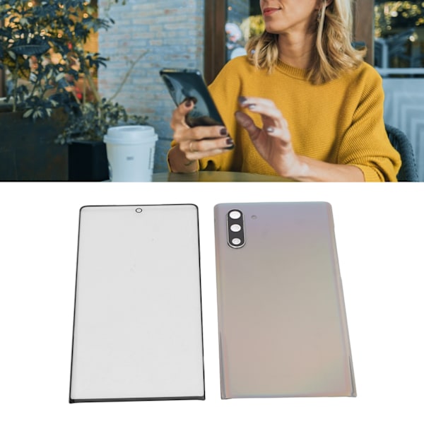 Ersättningsbaksida Glas Skärm Fram Glas Reparationskit för Samsung Galaxy Note 10 Färgglada