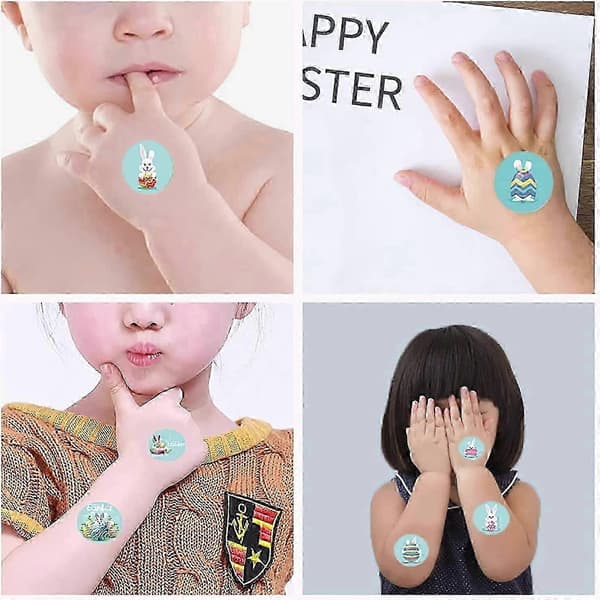 Easter Stickers Kids Round Rabbit Roll Stickers Party Decorations Gifts[D]