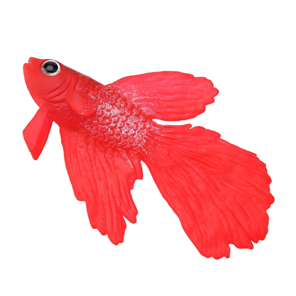 Akvaarion koristelu Hauska keinotekoinen silikoni pieni akvaariokoriste Punainen Betta Fish