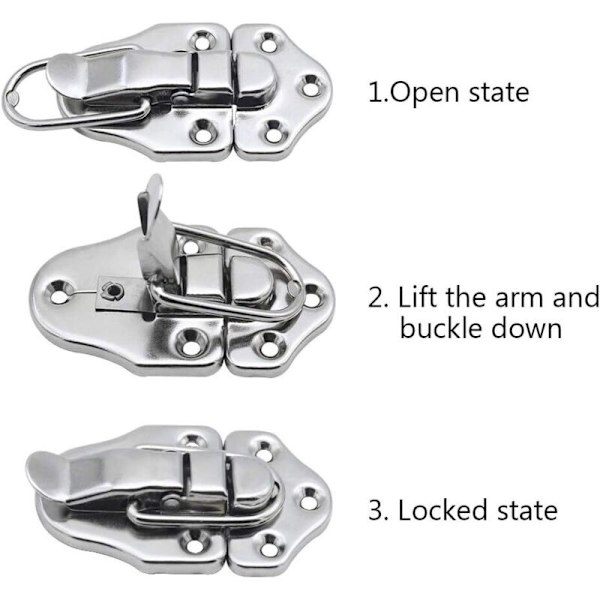 Toggle locks, lever locks and closures for jewelry boxes, gift boxes and tool boxes