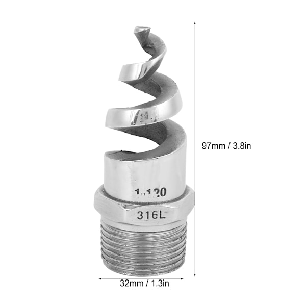 Spiralmunstycke SPJT 316L Rostfritt Stål Hantråd Anti-Igentäppning Bevattningstillbehör (G1 DN25)