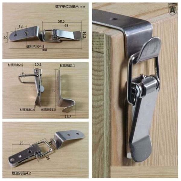 Ersandy 4-piece toggle latch, lever latch, spring-loaded stainless steel toggle latch for chests