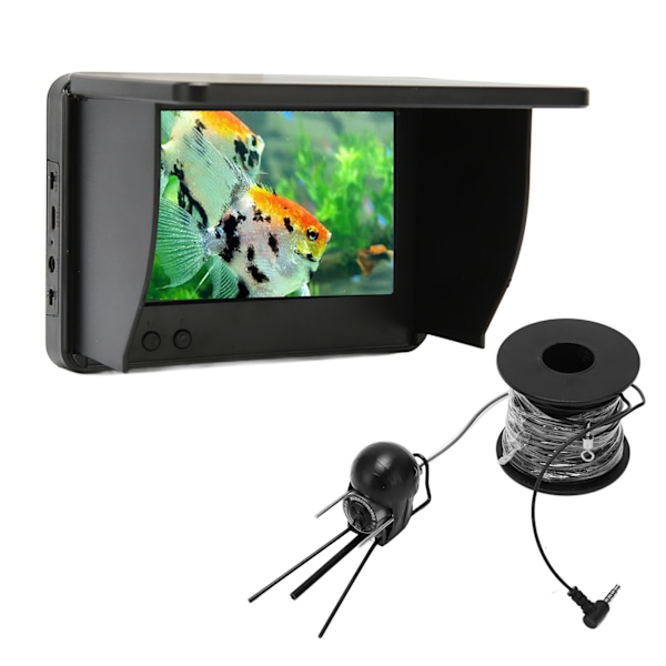 5-tums Fish Finder IPS HD 2000cd Mörkerseende IP68 Vattentät Fiskekamera Monitor för Undervattensbruk 100‑240V