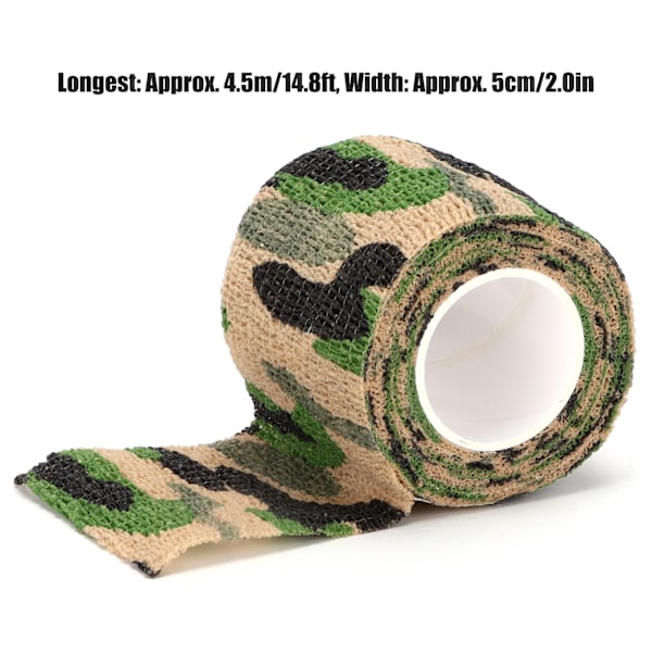 Hunt Disguise Elastoplast Camouflage Elastisk Wrap Tape Selvklebende Sportsbeskytter Jungle Camouflage